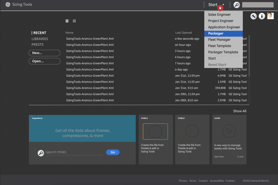 GE Oil & Gas Sizing Tools