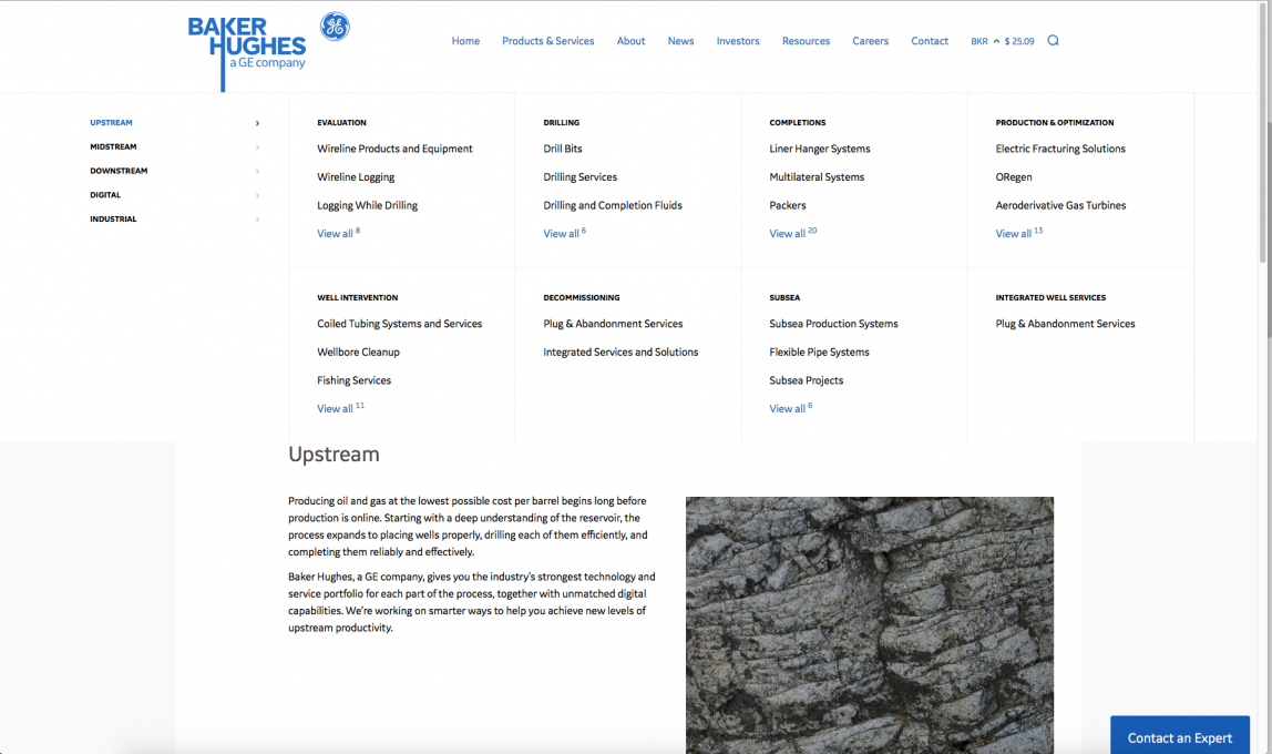 GE Oil & Gas Website